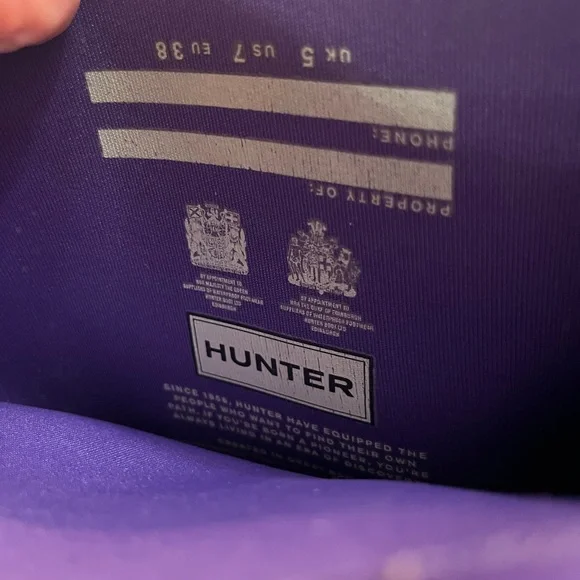 Hunter Boots original Tall rain boots in Purple Glitter sparkle size 7 - Picture 8 of 10